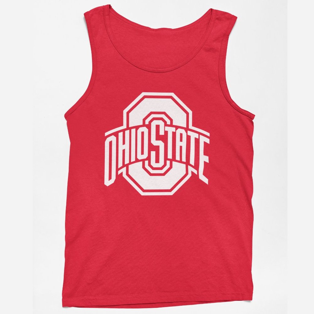 NEW Ohio State Buckeyes Letter O Wordmark Logo Tank Top RED